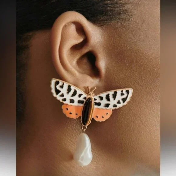 Butterfly Drop Earrings N1652 - Picture 1 of 4